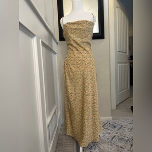 Urban Outfitters Yellow Floral Midi Slip Dress – Size Small - BNWT